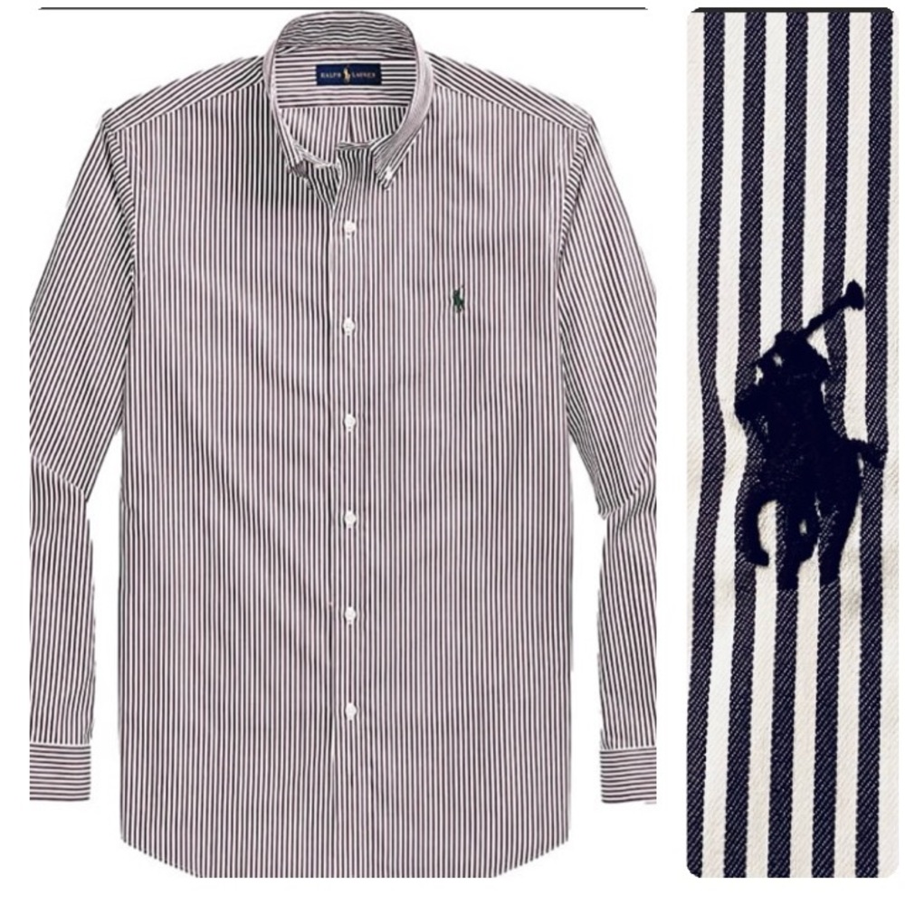 POLO RALPH LAUREN Men's Shirt Blk/Wht stripe